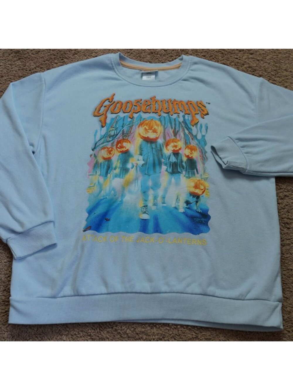 Goosebumps Sweatshirt Womens L Attack of the Jack O Lanterns Halloween Graphic - Picture 7 of 10